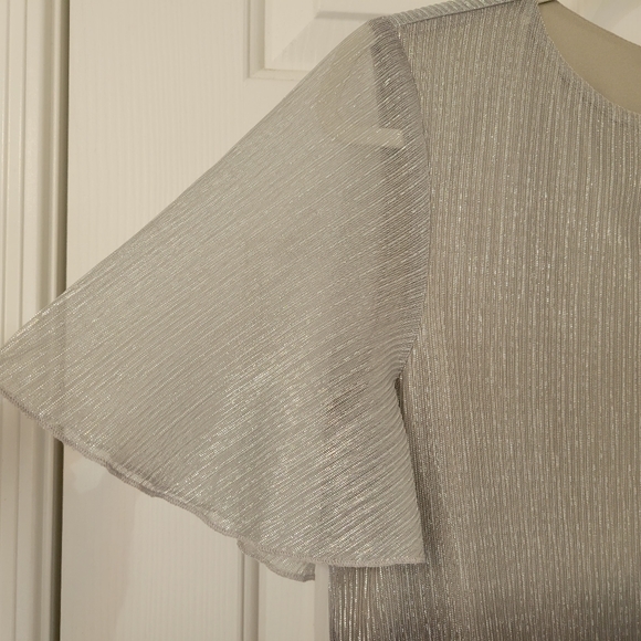 Show Me Your Mumu Size Small Jenner Dress Micro Pleat Silver Ombre - Picture 3 of 13